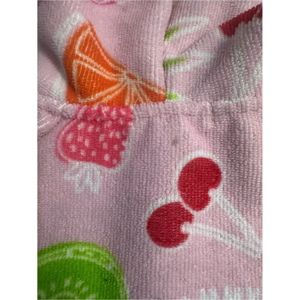 Tommy Bahama Pink Hooded Fruit-Print Kids Bath Robe